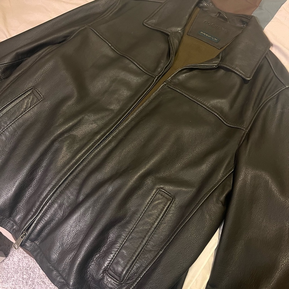 Premium Dark Brown Dockers Leather Jacket